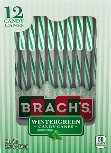 BRACH'S Candy Canes 'Wintergreen' Zuckerstangen 12 Stück = 150 gr